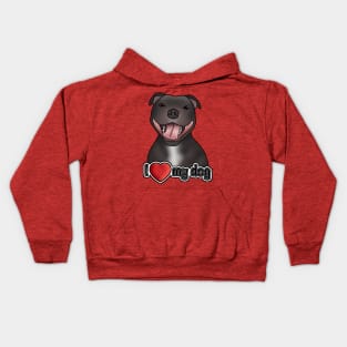 I Love My Dog (Staffordshire Bull Terrier / Staffie / Staffy) Kids Hoodie